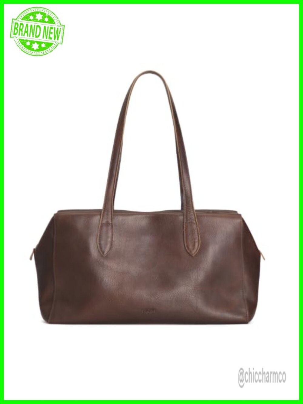Genuine Full Grain Leather Shoulder Bag Tote Hobo Purse with Zipper